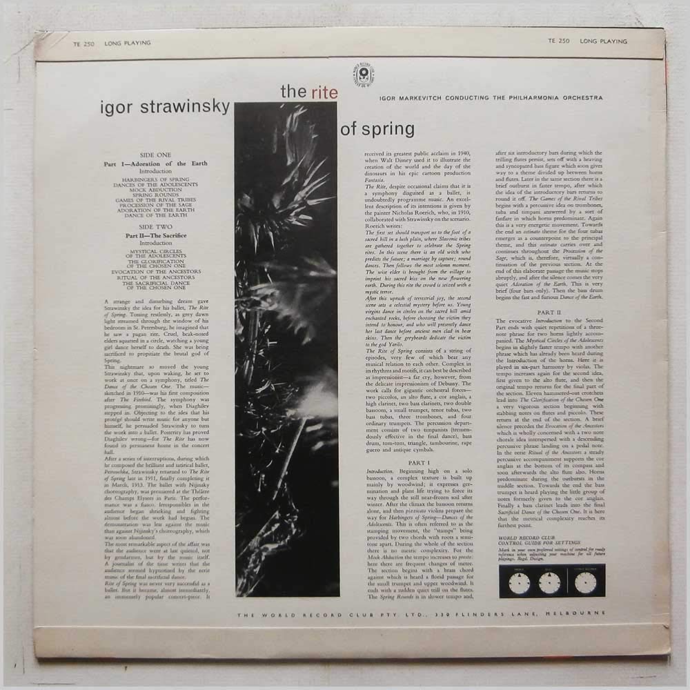 Amazon.com: Igor Stravinsky: Rite Of Spring [LP] : Igor Markevitch