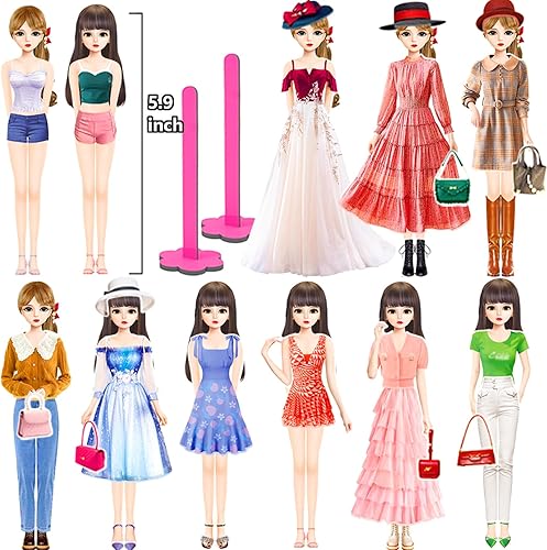 Miniatura 24 de Muñeca de papel magnética de princesa, juguetes de simulación, juego de rompecabezas para niñas de más de 3 años, aprendizaje preescolar, juego