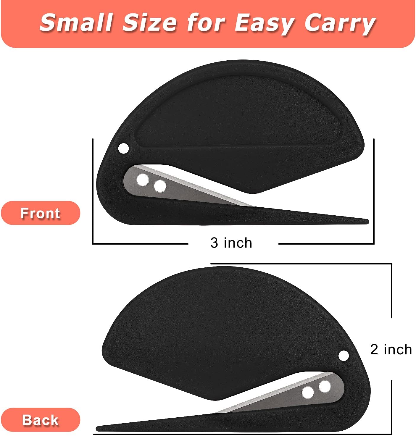 3 inch Letter Opener Envelope Slitter Set Sharp and Efficient Open Envelopes with Ease (Black)