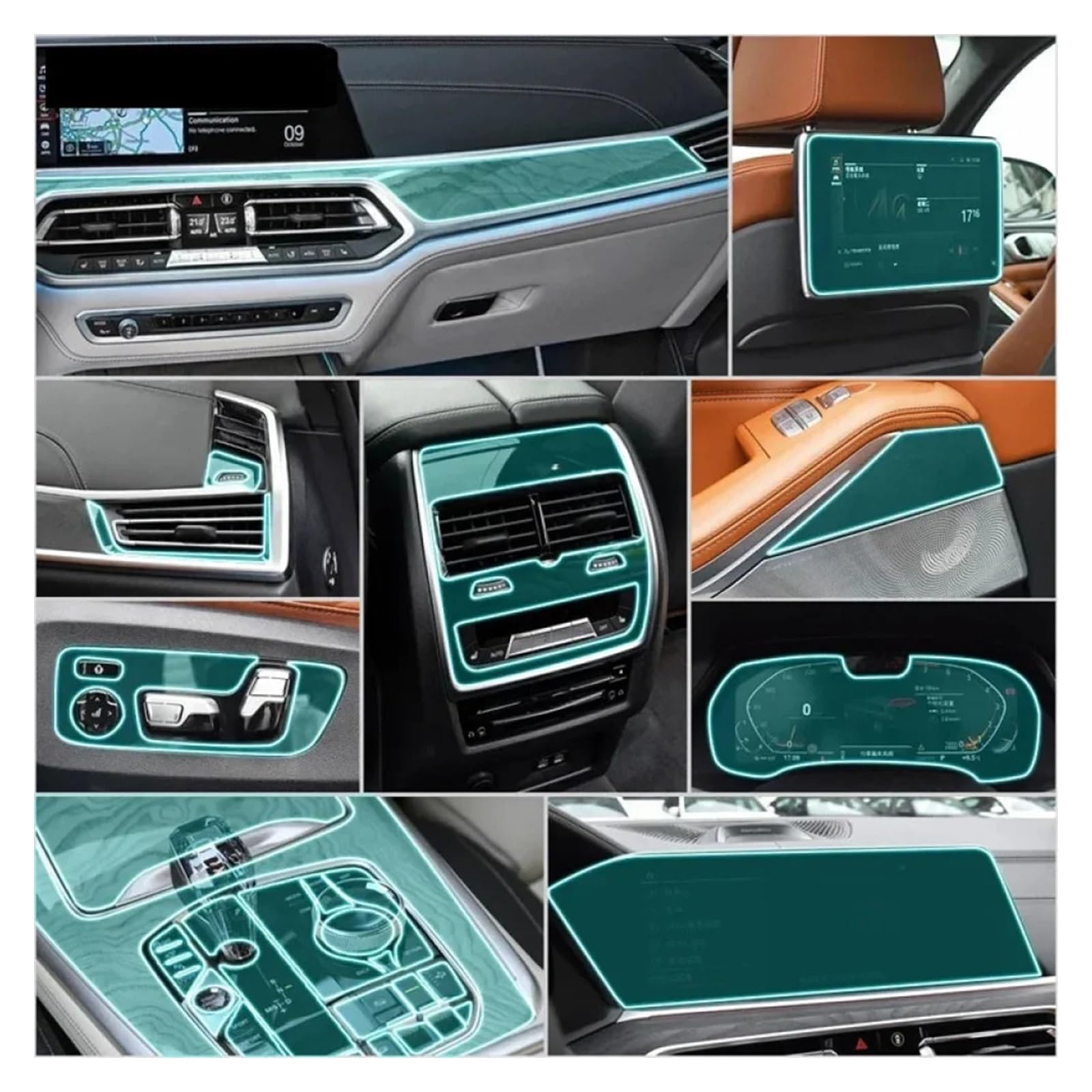 Pellicola Protettiva in TPU Console Centrale Display di Navigazione Schermo del Cambio Adesivo Interni Auto per B&MW X7 G07 2019-2024 Pellicola Display Centrale