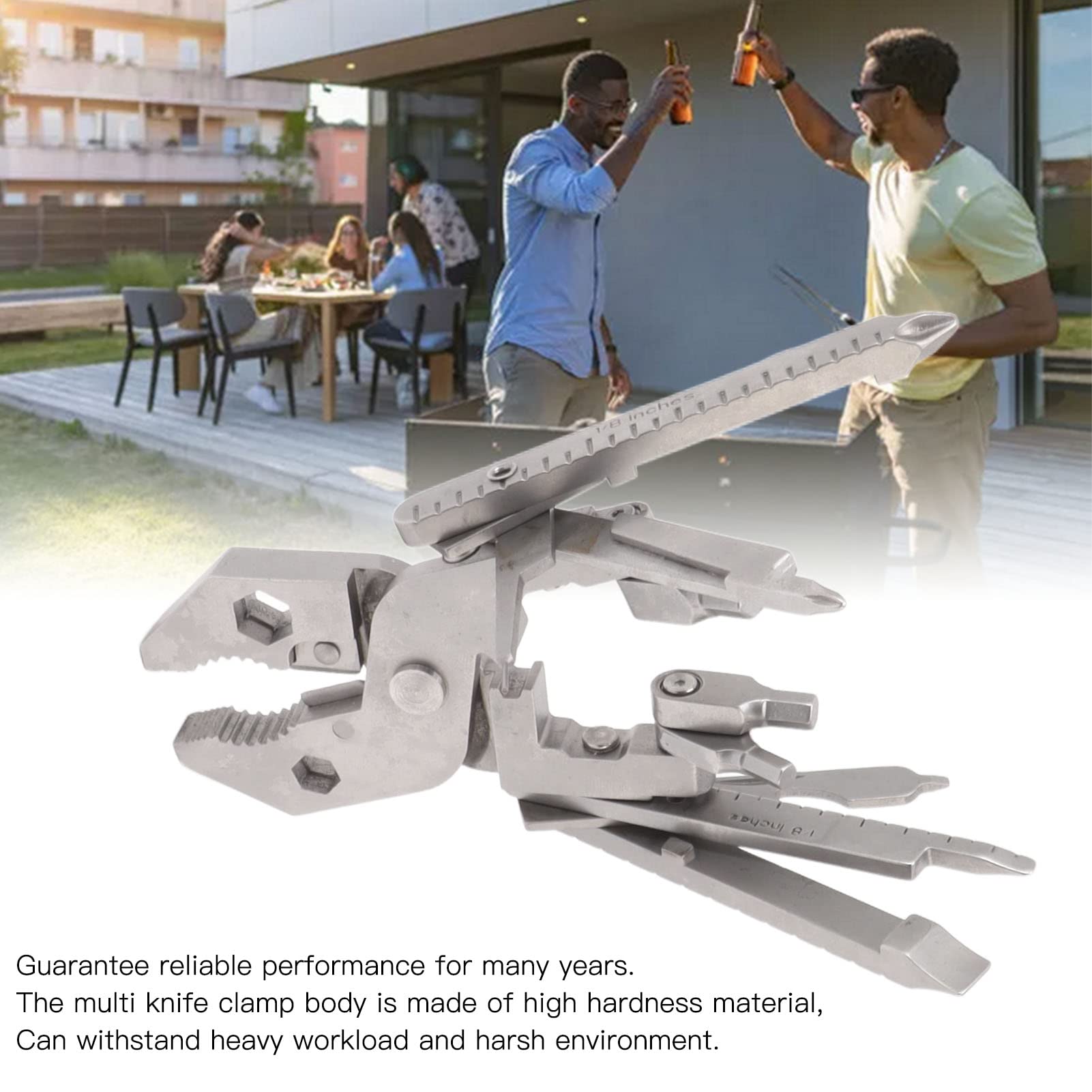 16-in-1 Multitool Pliers Pocket Tool Cast Steel Screwdriver Card Needle Wire Stripper Wrench Multi Tool Foldable Multitools for Camping Survival Home Repair DIY