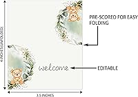 Vista 3 de Tarjetas de lugar para fiesta de oso verde, tarjetas editables con nombre, tarjetas de lugar de asiento para mesas, tarjetas estilo tienda