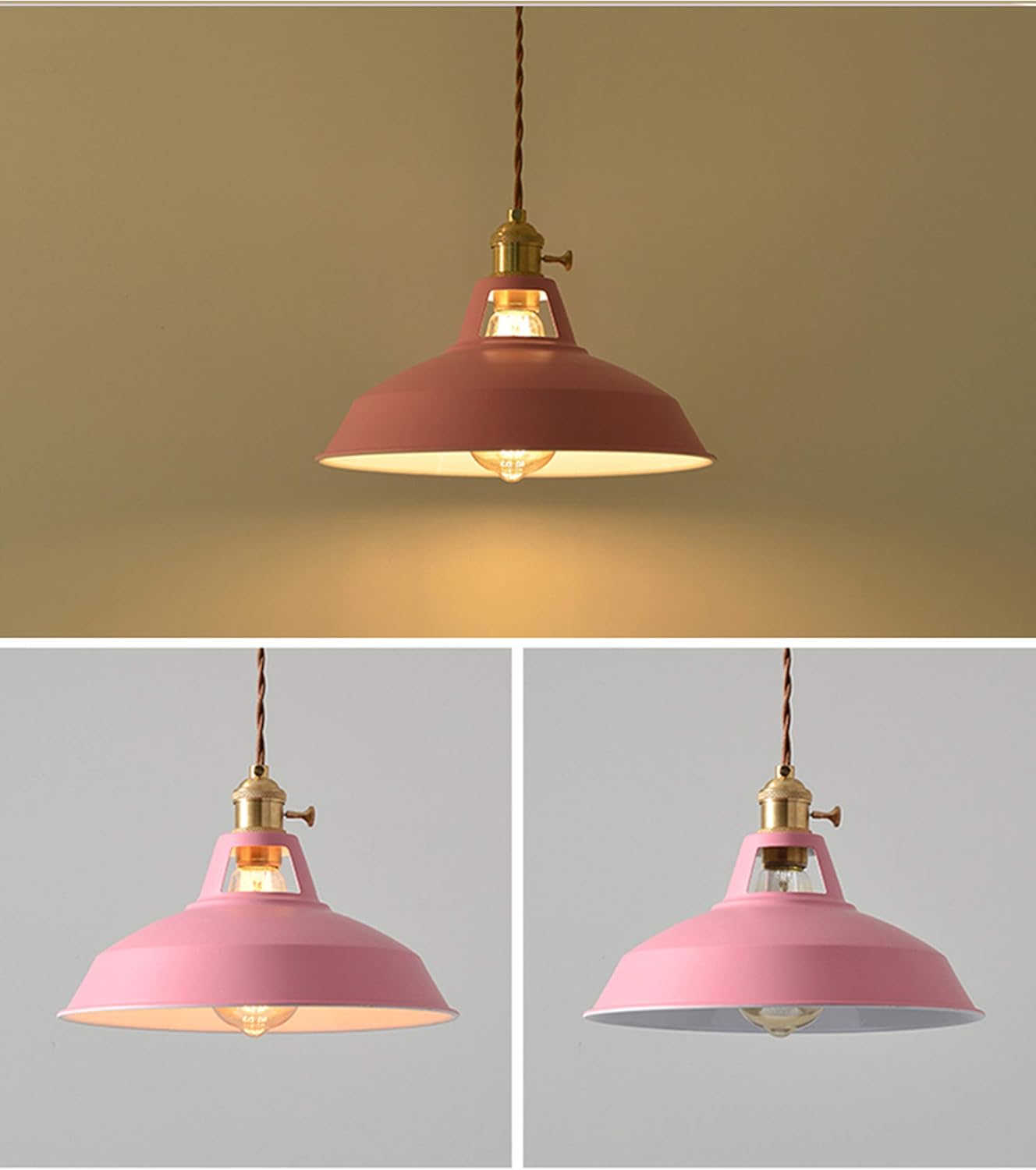 Adjustable Height H Type Track Lighting Pendants 4.9 Ft Macaron Style Pink Iron Shade Instant on Track Mount Pendant Light Decorate for Kitchen Island Dinning Table Customizable