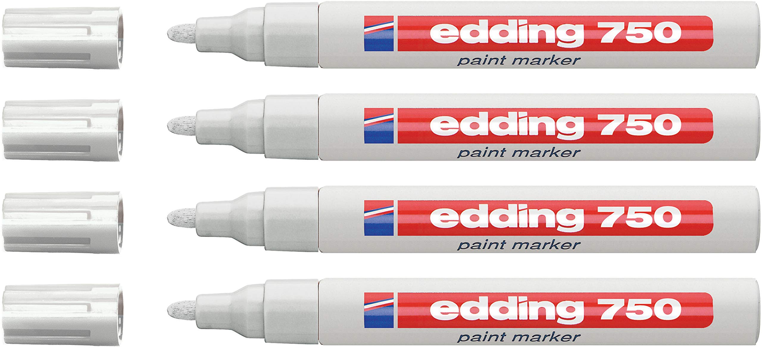 Edding marcador de pintura 750 INDUSTRIA, 2-4mm - blanco, 4er Pack