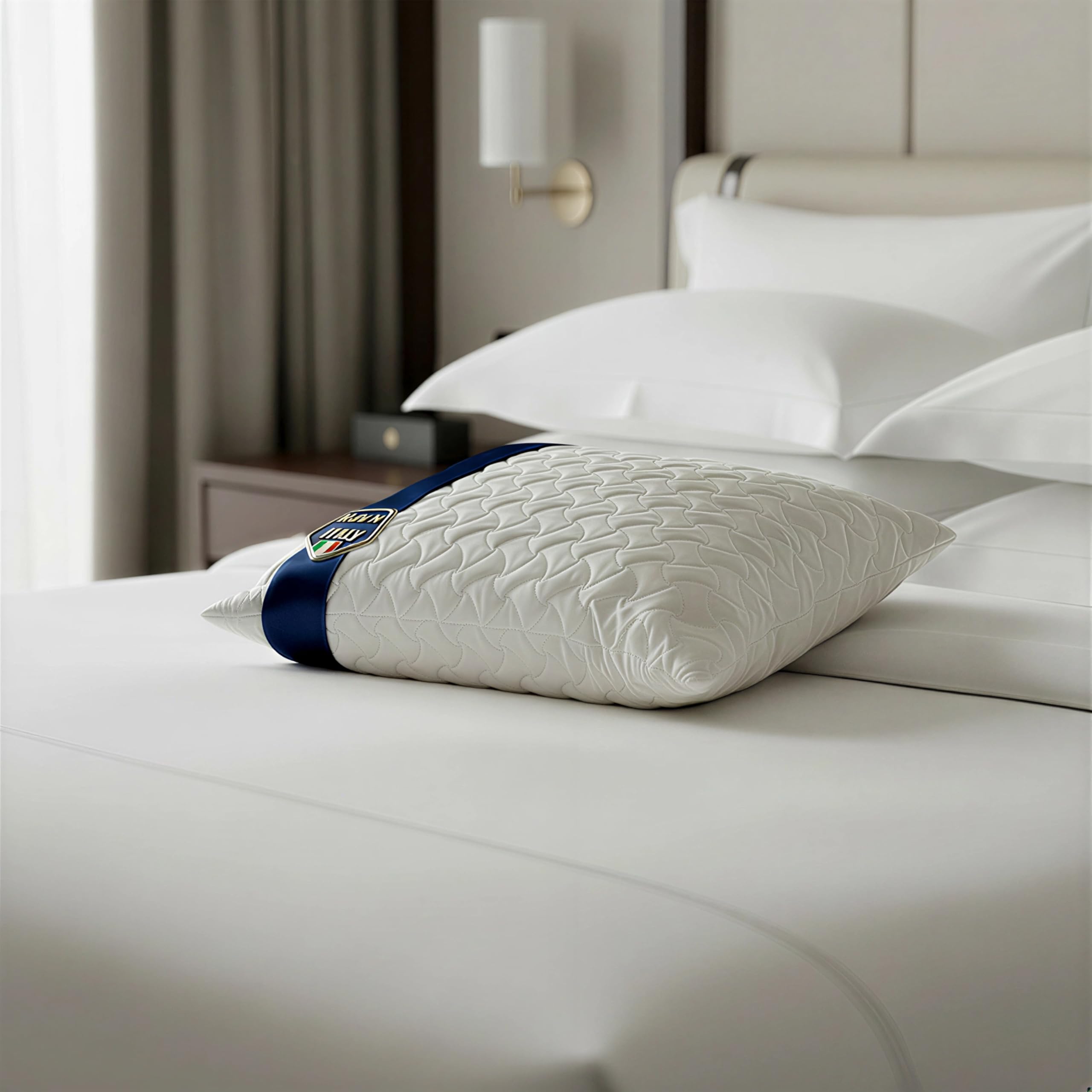 Cuscino Cervicale per Dormire in Memory Foam 70x40x16 – Guanciale Ortopedico Ergonomico Made in Italy – Anallergico Antiacaro – Federa Trapuntata Traspirante – Certificazione OEKO-TEX