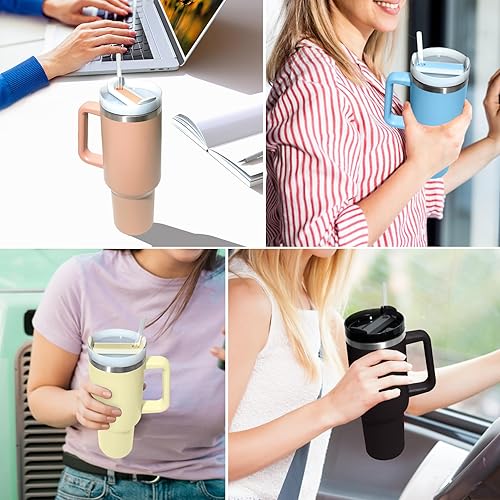 Miniatura 6 de HeyMoly Tapa de vaso de 40 onzas de repuesto para Stanley, a prueba de derrames y a prueba de salpicaduras, apta para vaso de 40 onzas y tazas de