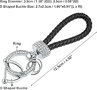 Vista 3 de X AUTOHAUX Juego de llaveros de llavero de coche para hombres y mujeres, de piel sintética, Negro