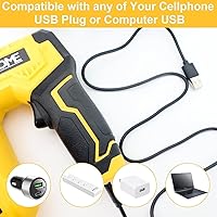 Vista 4 de YEAHOME Pistola de grapas eléctrica, clavadora/grapadora eléctrica 2 en 1, grapadora inalámbrica de 3.7 V con cable de carga USB, 1000 grapas