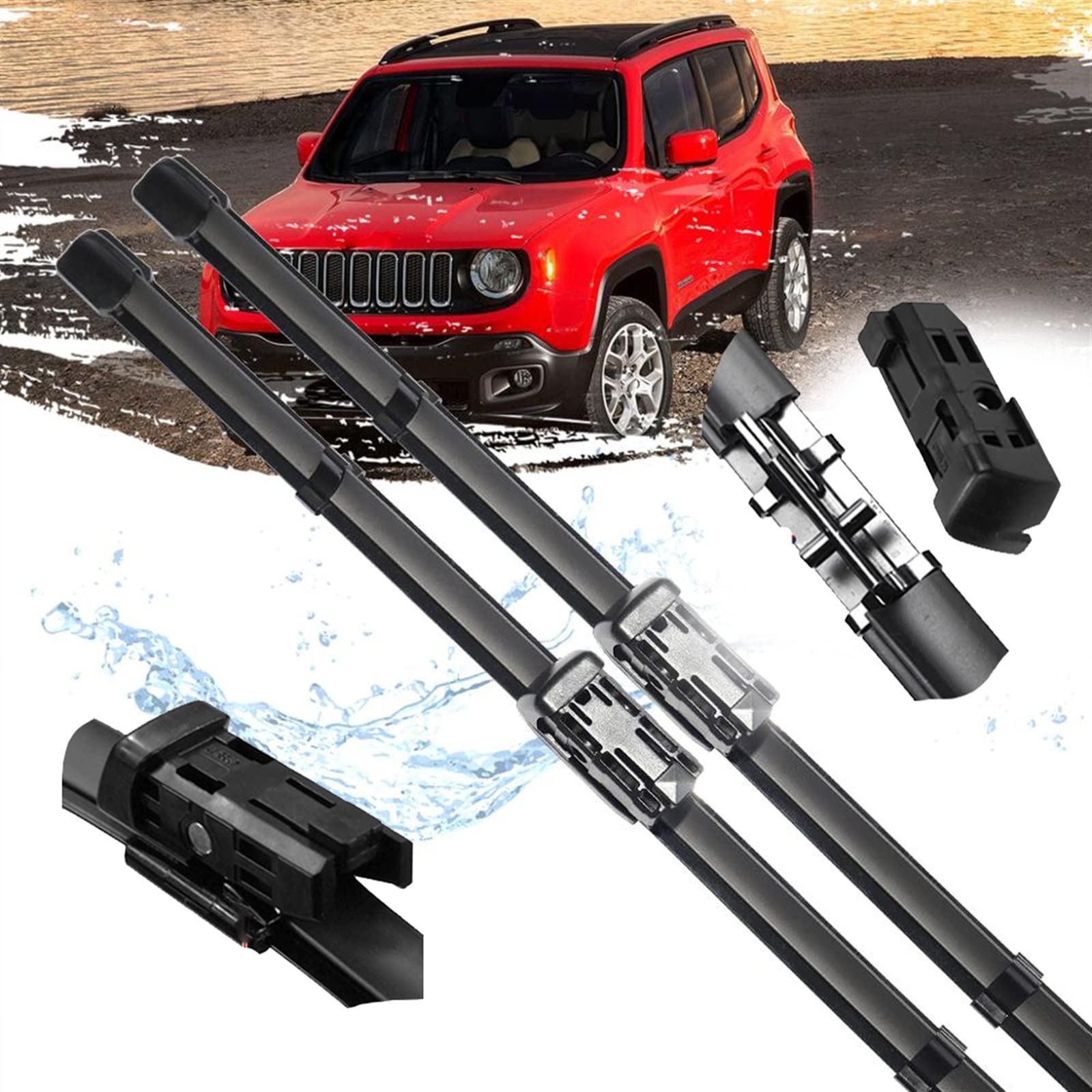 Per Jeep Per Renegade 2014-2019 BU Auto Tergicristallo Tergicristallo Finestrino Anteriore Parabrezza Parabrezza Accessori Auto 2015 2016 2017 2018 Parabrezza