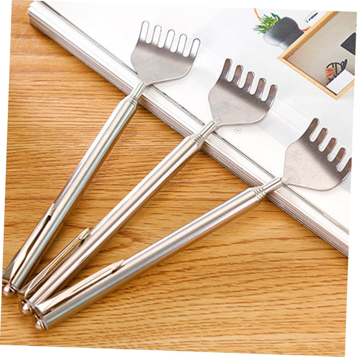 6Pcs Telescoping Back Scratcher Stainless Steel Retractable Manual Scratching Tool for Adults Comfortable Itch Relief Gift for Family and Pregnant Women