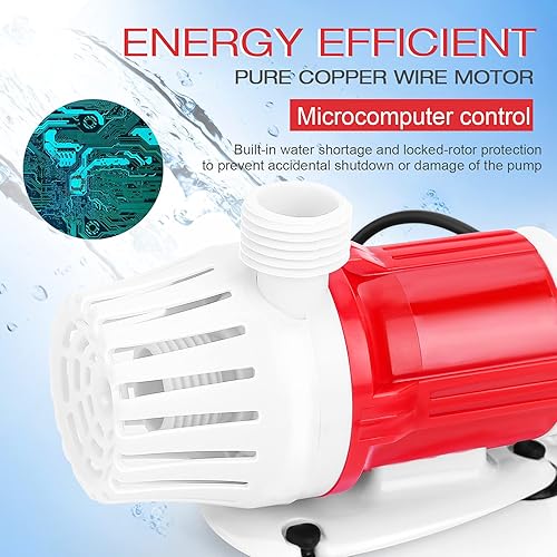 Miniatura 2 de DC 12V Bomba sumergible 20W Bomba de agua portátil para acuario 1200LH Bombas de alto flujo Conversión de frecuencia Bomba de CC sin escobillas