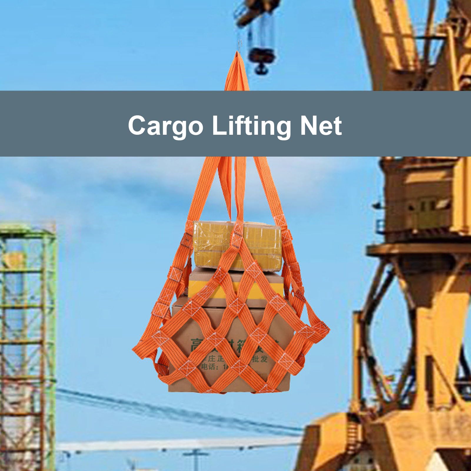 Cargo Lifting Net Heavy Duty Hoisting Net Sling Mesh Material Handling Net for Warehouse Construction