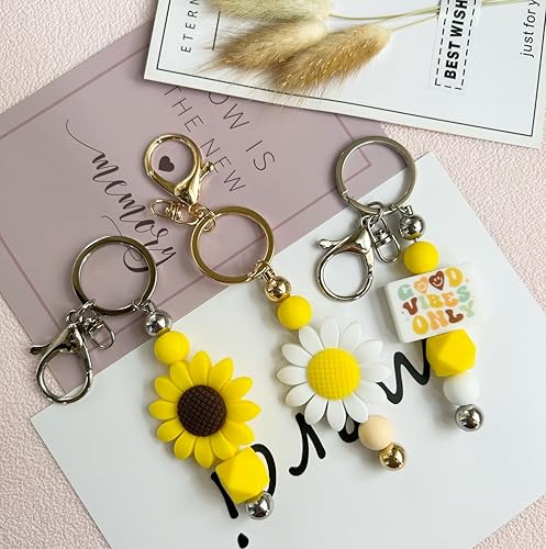 Miniatura 6 de Barras de llavero con cuentas para manualidades, kit de suministros de metal para llavero con cuentas, accesorios en blanco a granel para