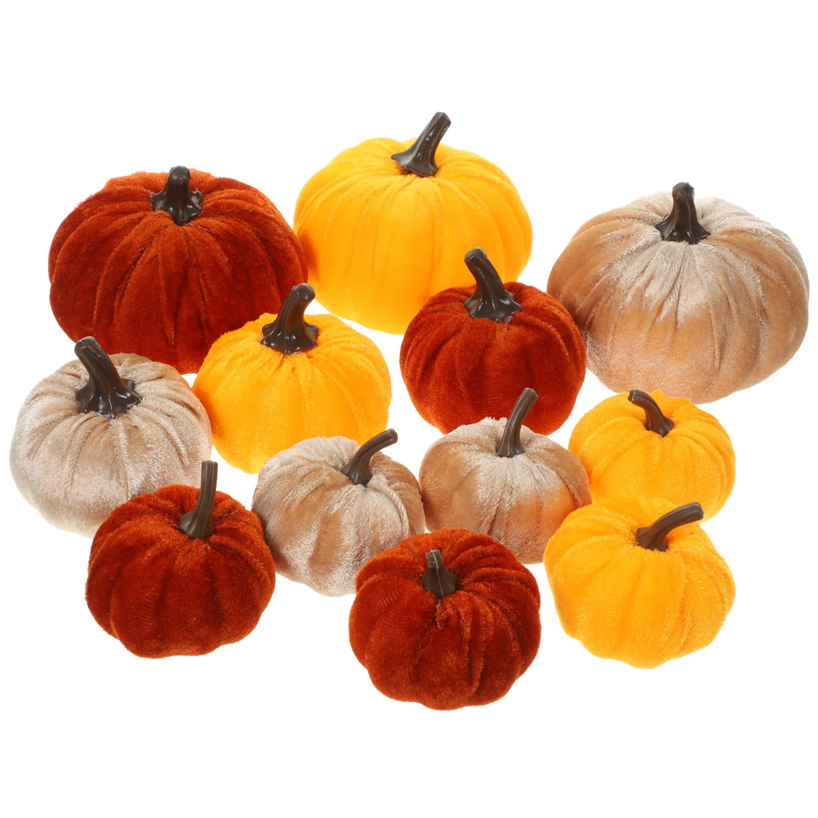 Alipis 3 Sätze Teiliges Set Künstliche Kürbisse Herbstliche Dekoration Für Halloween Und Erntedankfest Realistische Samt Pumpkin Modelle Für Tisch Und Partygestaltung 12 Stück * 3