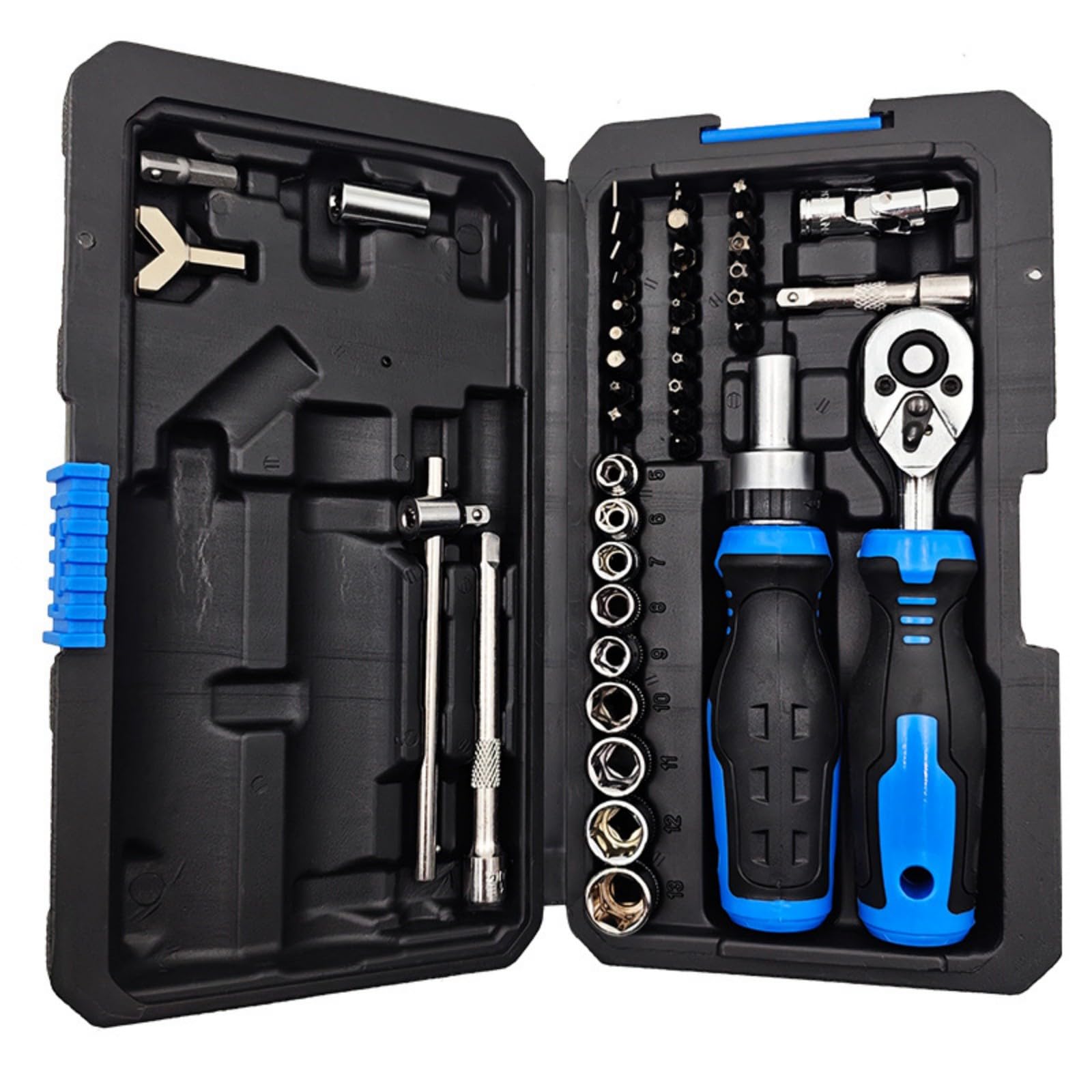 ordinarYone 43 in 1 Magnetic Ratchets Screwdriver Set with Ratchets Wrench Bits and Sockets for precisions Repair Tools