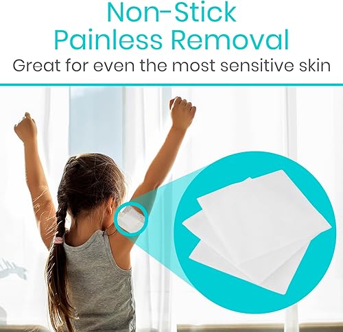 Miniatura 5 de Vive Care Apósito de alginato de calcio, almohadillas de gasa médica de 4 x 4, parches estériles altamente absorbentes, cuidado de heridas para