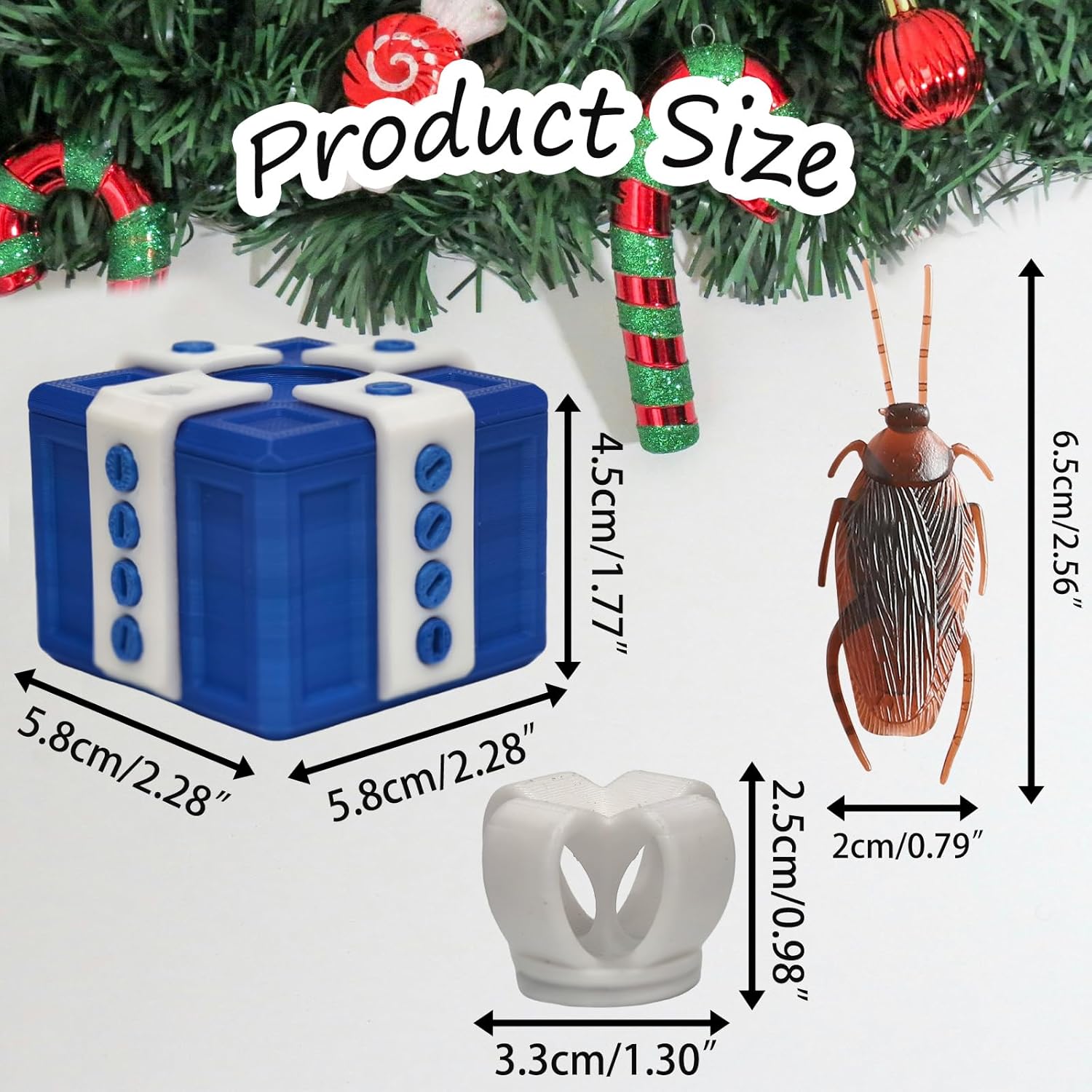 Annoying Gift Box with Screws, Premium Fake Cockroaches Take-Apart Surprise Prank Box Large Gag Prank case Funny Gift for Money and Card Holder (Blue and White)