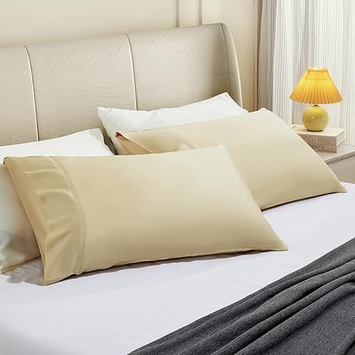 Miniatura 10 de STNOMY Juego de 2 fundas de almohada de alta calidad, 100% eucalipto, Tencel Lyocell King, absorben la humedad, suave y liso, cierre de sobre de