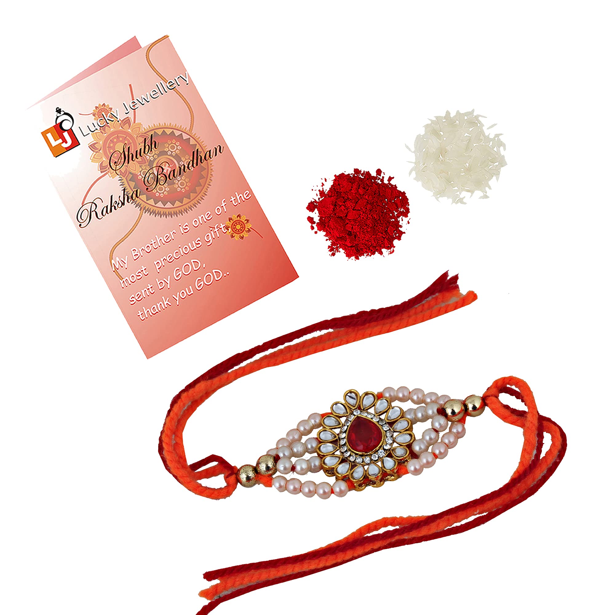Boys Rakhi 18 K Gold Plated Rakhe Boho Collection Rakshabandan Rakhee Bracelet For Bro/Brother/Bhaiya/Bhai/Bhabhi Rakshasutra (75-WZR1-1200-1)-image-21