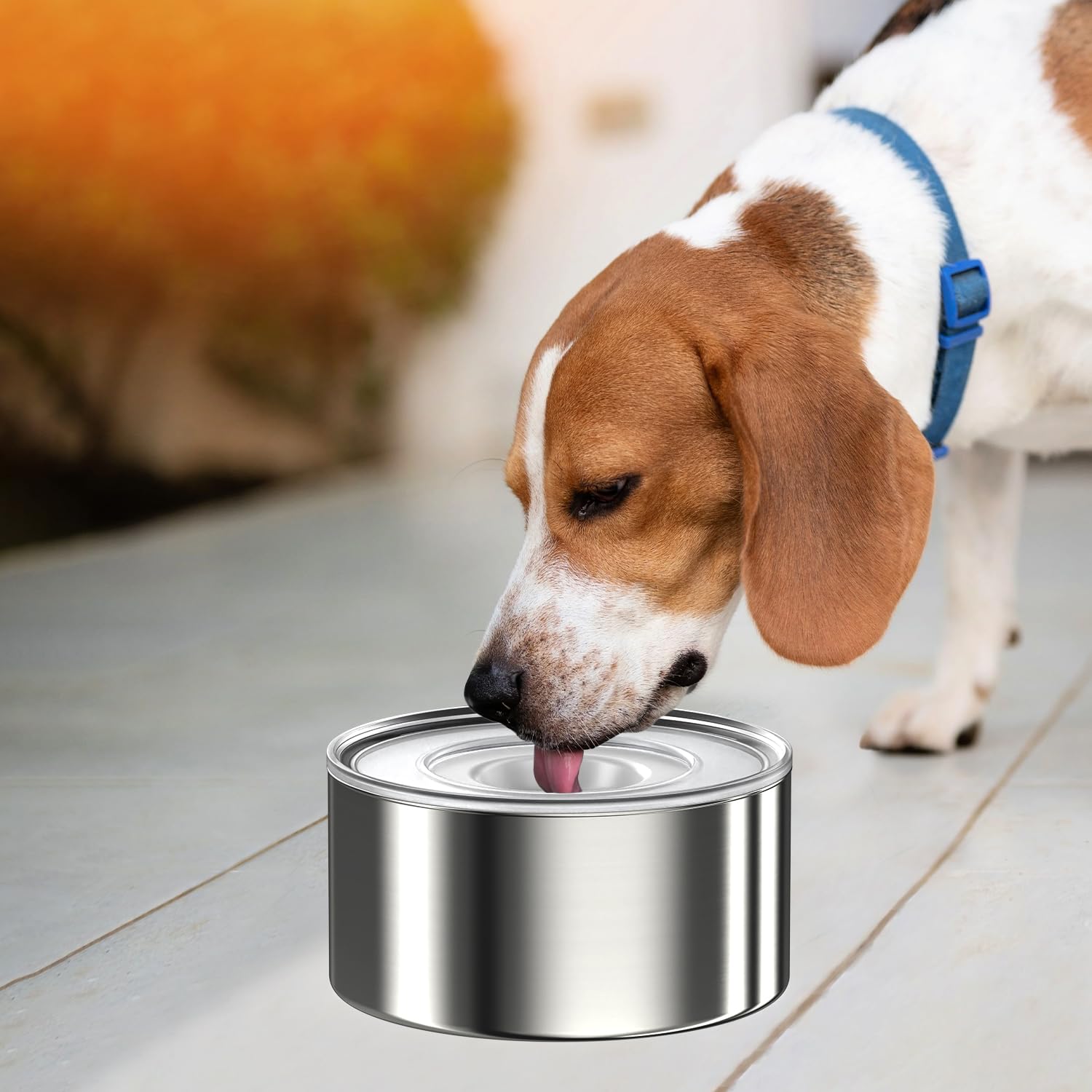 1gallon slobber stopper water bowl for dogs, us patented splash-proof paws lid, 18/8 stainless steel, anti-slip base, no spill for messy large medium dogs, ear protection for floppy-eared breeds
