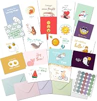 Mr. Pen Thinking of You Cards with Envelopes - 20 Unique 5x7 Designs, Blank Inside, Encouragement Greeting Note Cards