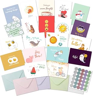 Mr. Pen Thinking of You Cards with Envelopes - 20 Unique 5x7 Designs, Blank Inside, Encouragement Greeting Note Cards