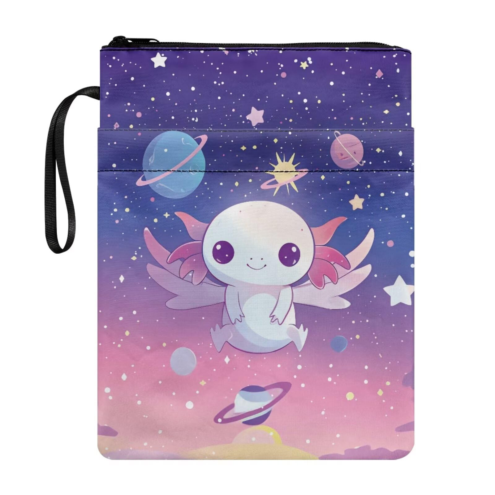 Universe Space Axolotl Book Sleeve Cover Gifts for Women Girls Large Capacity Book Protector Cover Case for Paperback โ image 1