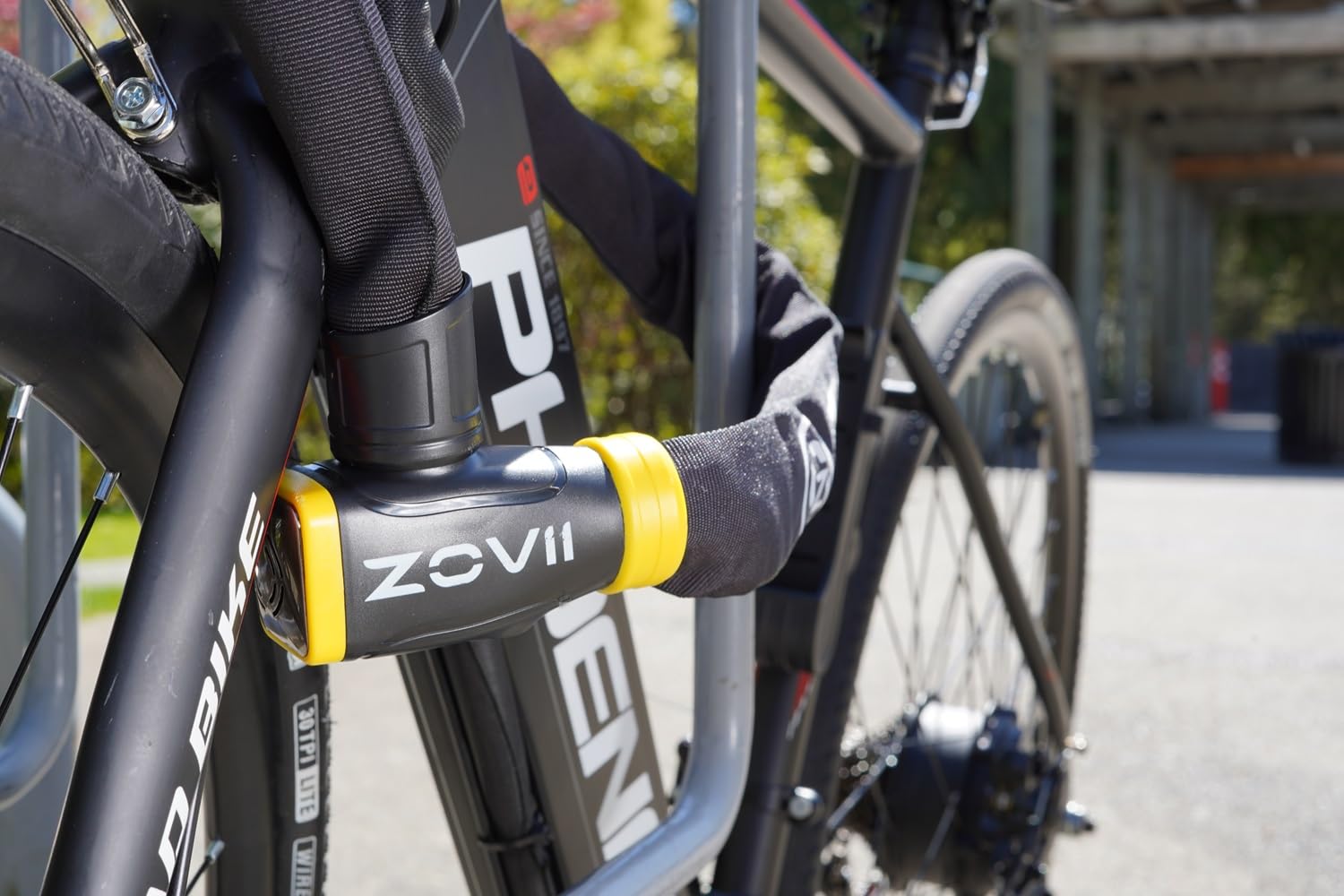 ZOVII Fahrradschloss mit 120dB Alarm 120 cm – Kettenschloss aus gehärtetem Stahl – Diebstahlschutz für Fahrrad, E-Bike & Motorrad | 120 cm Länge • Gehärteter Stahl • 3 Schlüssel • Für Fahrrad, E-Bike & Motorrad