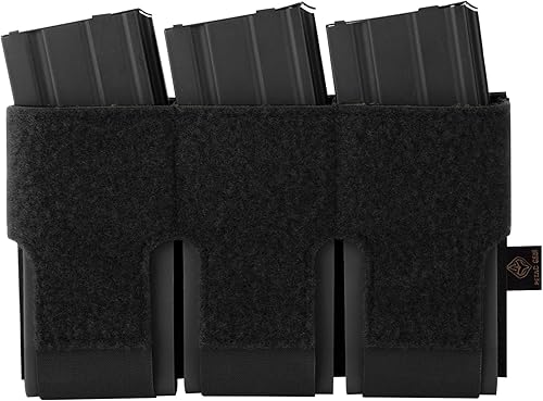 PETAC GEAR Bolsa triple para cargador  Funda elástica para rifle canguro  Bolsillo para cargador de 5.560.354 in con panel de gancho