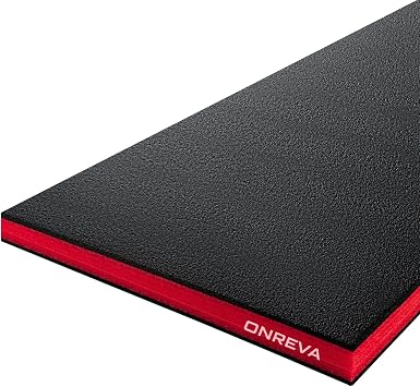 ONREVA Tool Box Foam Organizer 48x24x1 inch 1PC, Kaizen Sheets for Pro Tool Control, Custom Tool Shadow Inserts for Cases & Drawers, High Density Polyethylene Foam, Black with Red