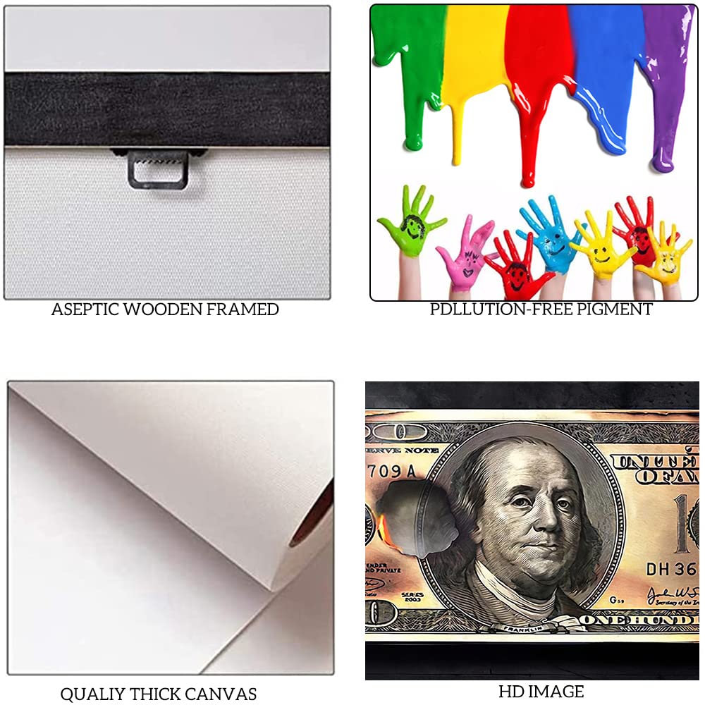 Amazon.co.jp: Money Wall Art 3パネル 100ドル札 写真