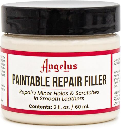 Angelus Leather Filler for Filling or Repairing Holes, Tears, Cracks, Scratches, for Leather Car Seats, Furniture, Shoes- Flexible - 2oz
