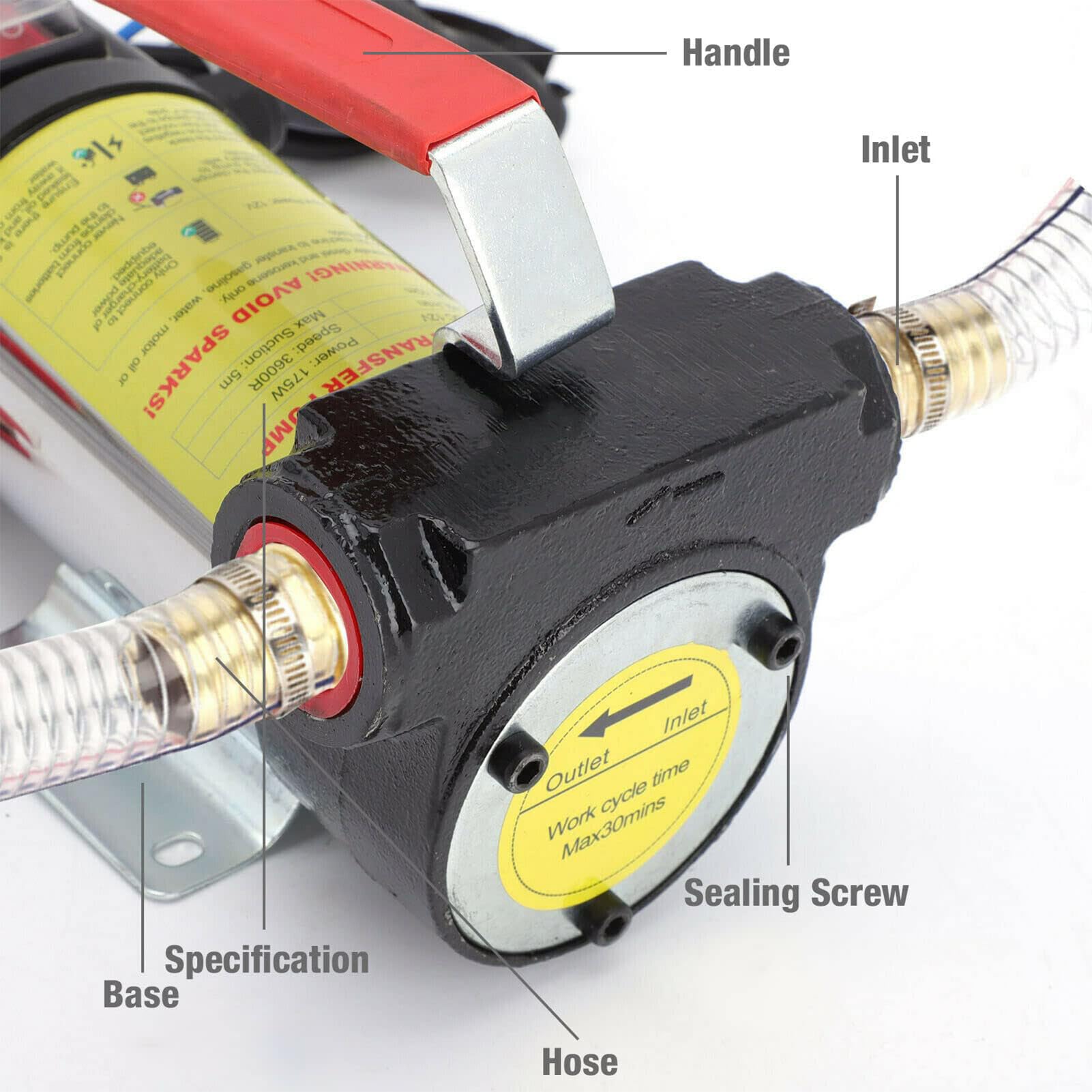 Youyijia Dieselpumpe Heizölpumpe 12V Ölabsaugpumpe Kraftstoffpumpe Ölpumpe selbstansaugend Umfüllpumpe Absaugpumpe Ölpumpe Öl Heizöl