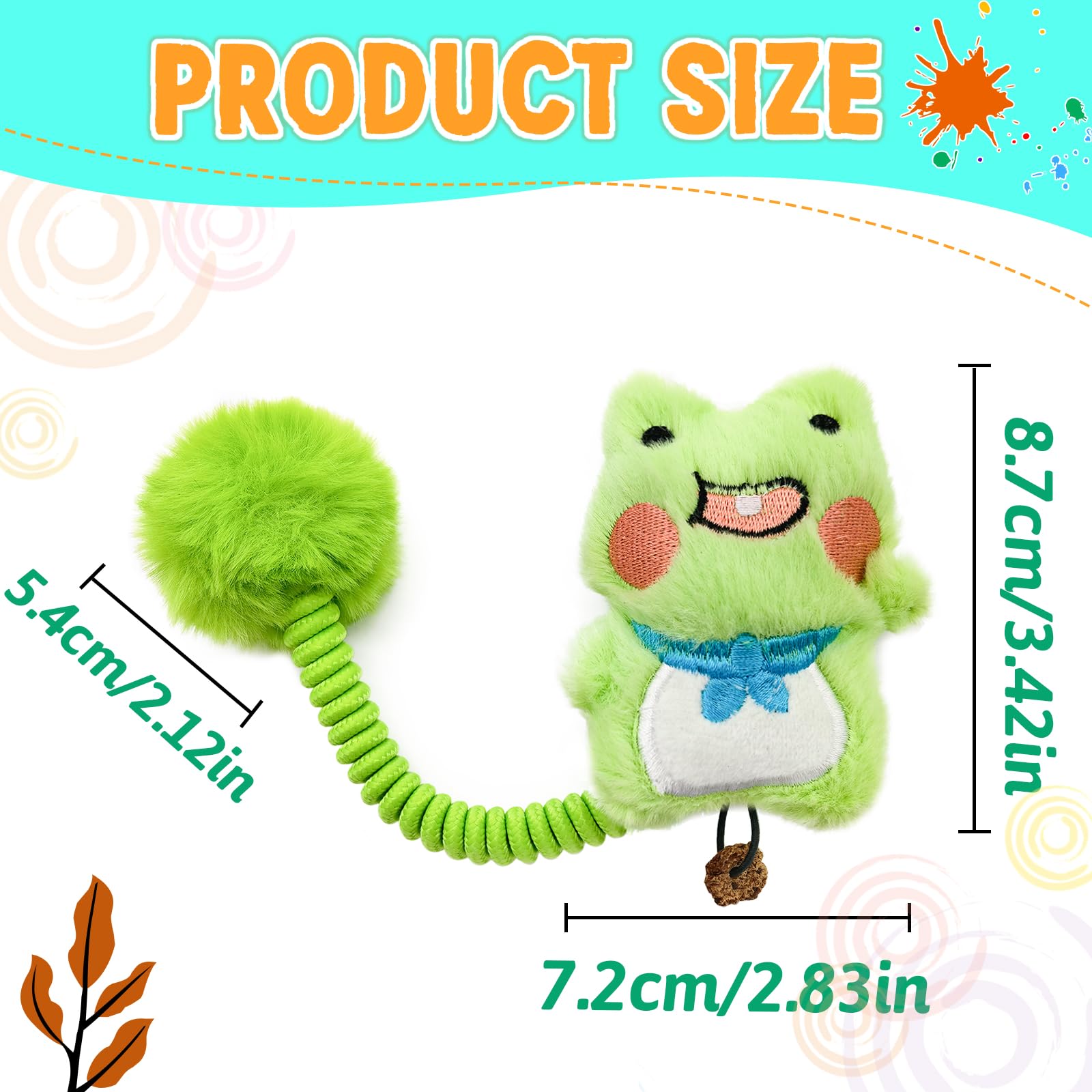 Andiker Catnip Toys, Cat Interactive Toys with Silvervine Fruit & Spring & Fuzzy Ball for Relaxing Playing, Plush Cat Teething Toys for Indoor Kitten for Cleaning Teething (Green Frog)
