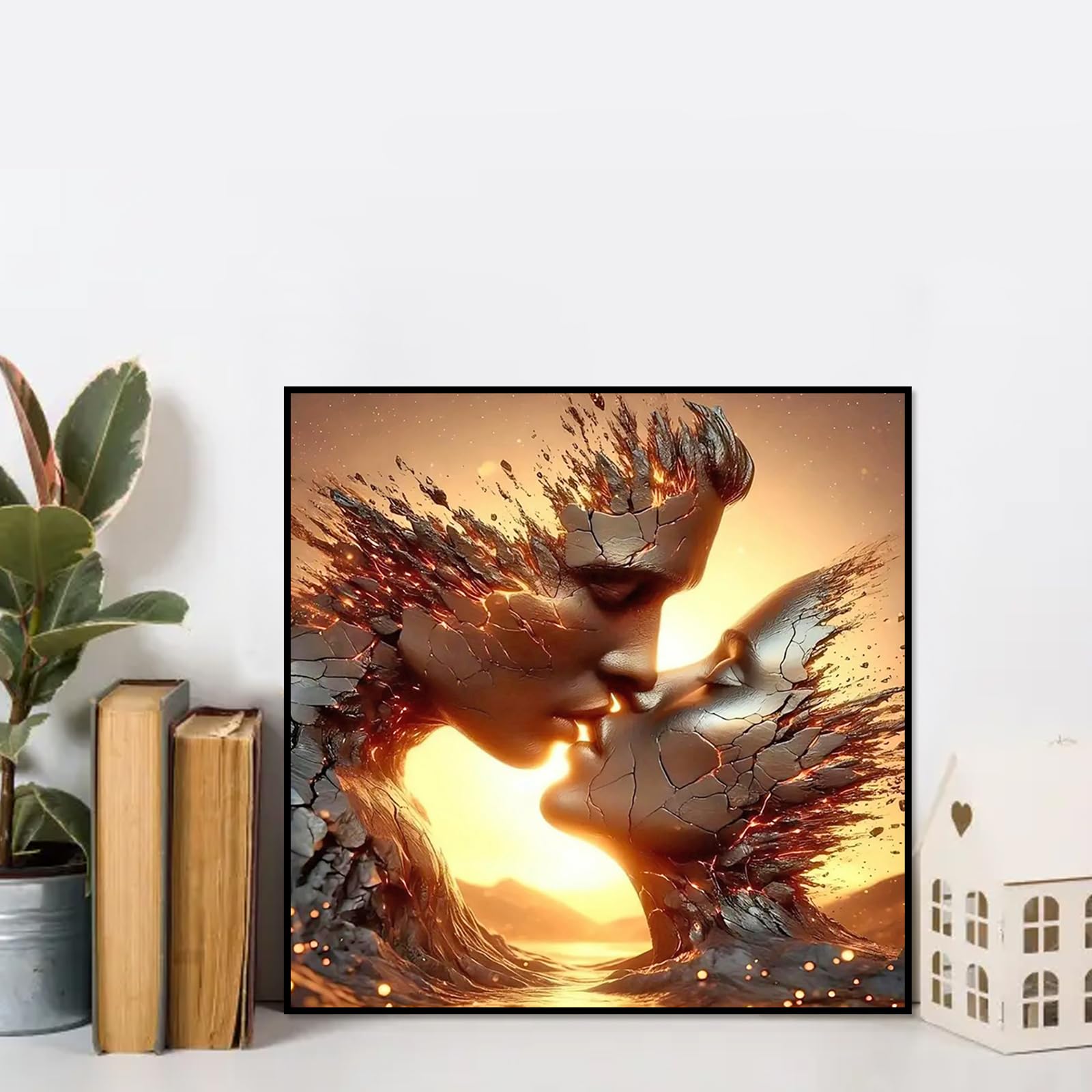 SHEGZHUC Coppia di diamond painting bacio 30 x 30 cm Diamond Painting Hardcore Coppie Diamond Painting Tramonto Mosaico Diamante Pittura Arte Ricamo Punto Croce Immagini Regalo Decorazione da Parete