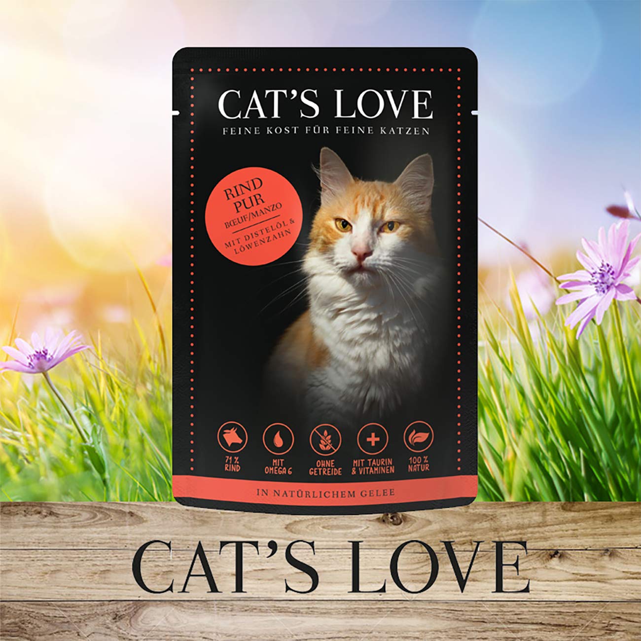 Cat´s Love Classic karma dla kotów, mokra karma dla kotów wołowych (wołowina, 24 x 85 g)
