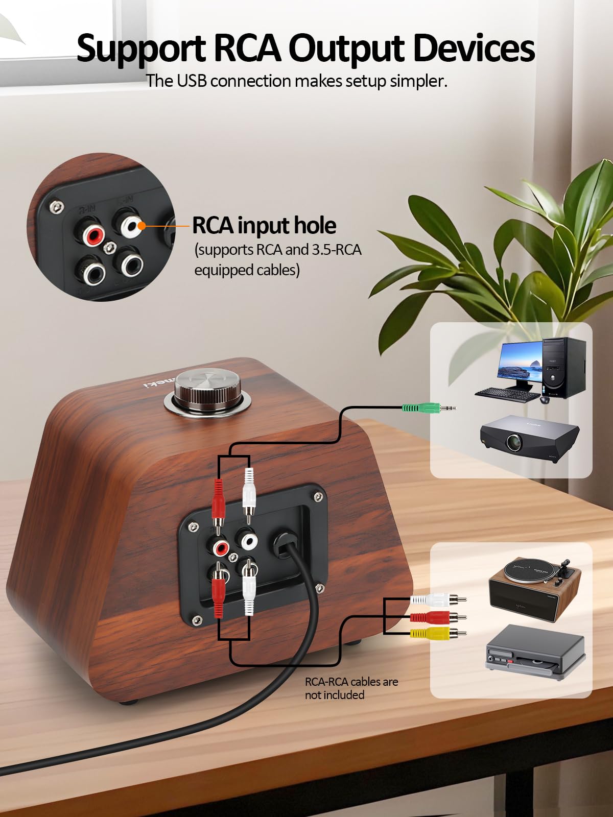 Altavoces para computadora, mini altavoz de PC con subwoofer, altavoces de escritorio alimentados por USB 2.1, Bluetooth 5.0 y altavoces de entrada RCA para computadora de escritorio