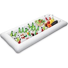 Jasonwell Inflatable Serving Bars Ice Buffet Salad Serving Trays Food Drink Holder Cooler Containers Indoor Outdoor BBQ Picnic Pool Party Supplies Beach Luau Hawaiian Tropical Cooler