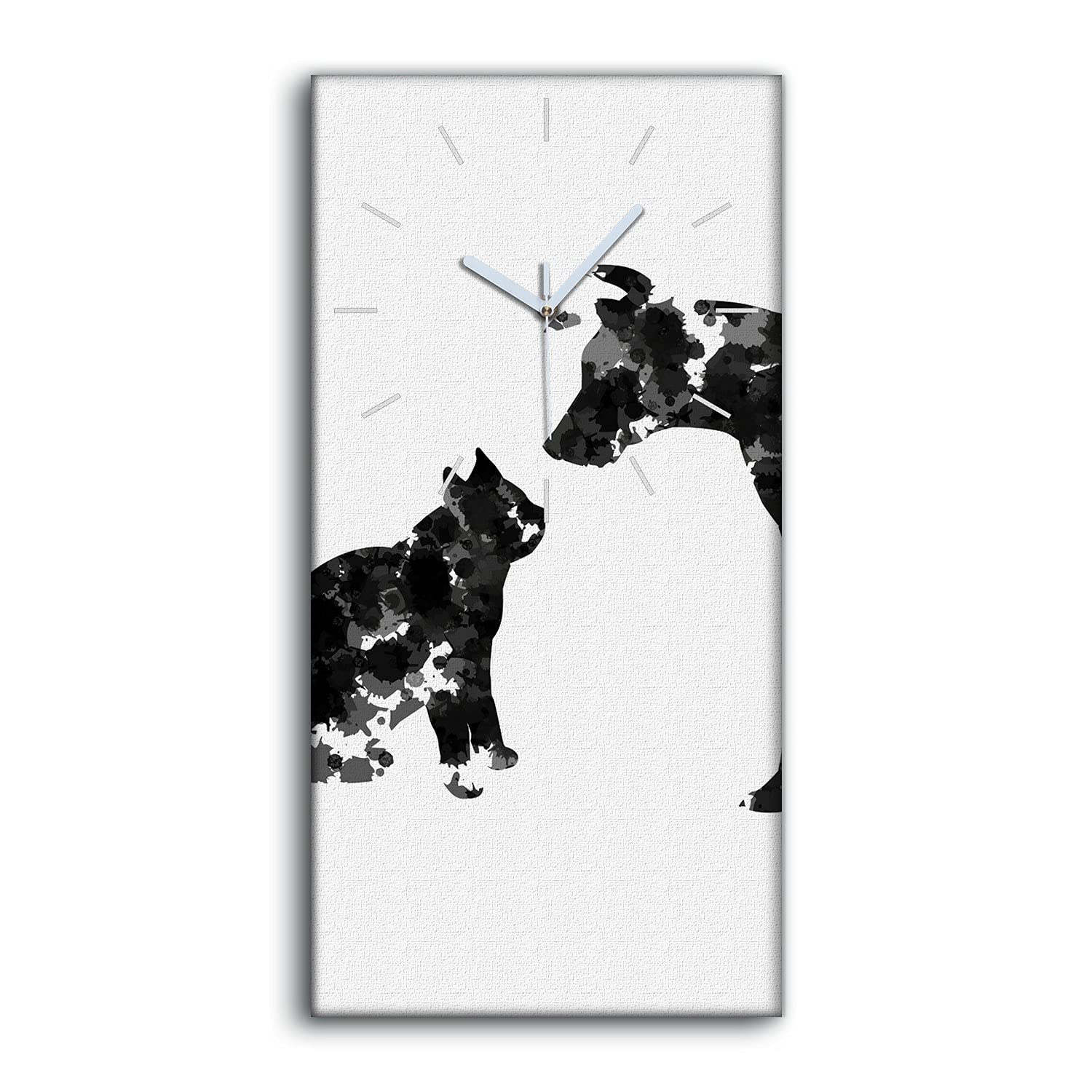 Horloge sur Toile Art Mural Abstrait 30x60cm Décoration Fine Art