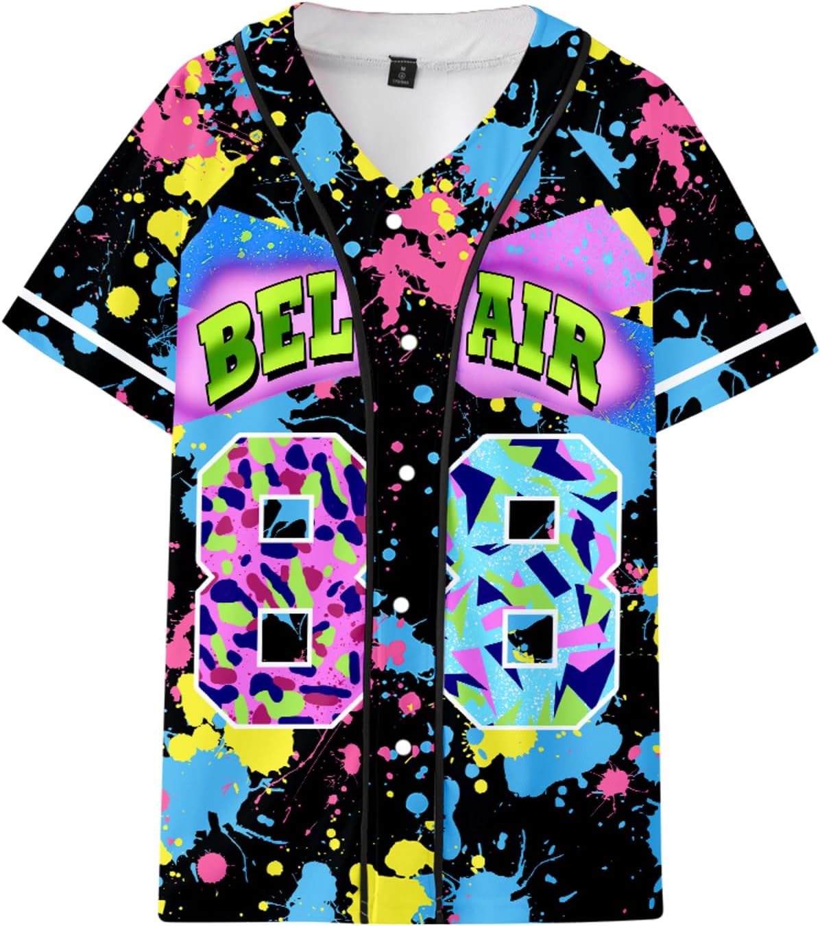 90s Outfit for Men Bel Air 88 Baseball Jersey for Man 90s Urban Theme Party Hip Hop Fashion Blouses for Club and Pub
