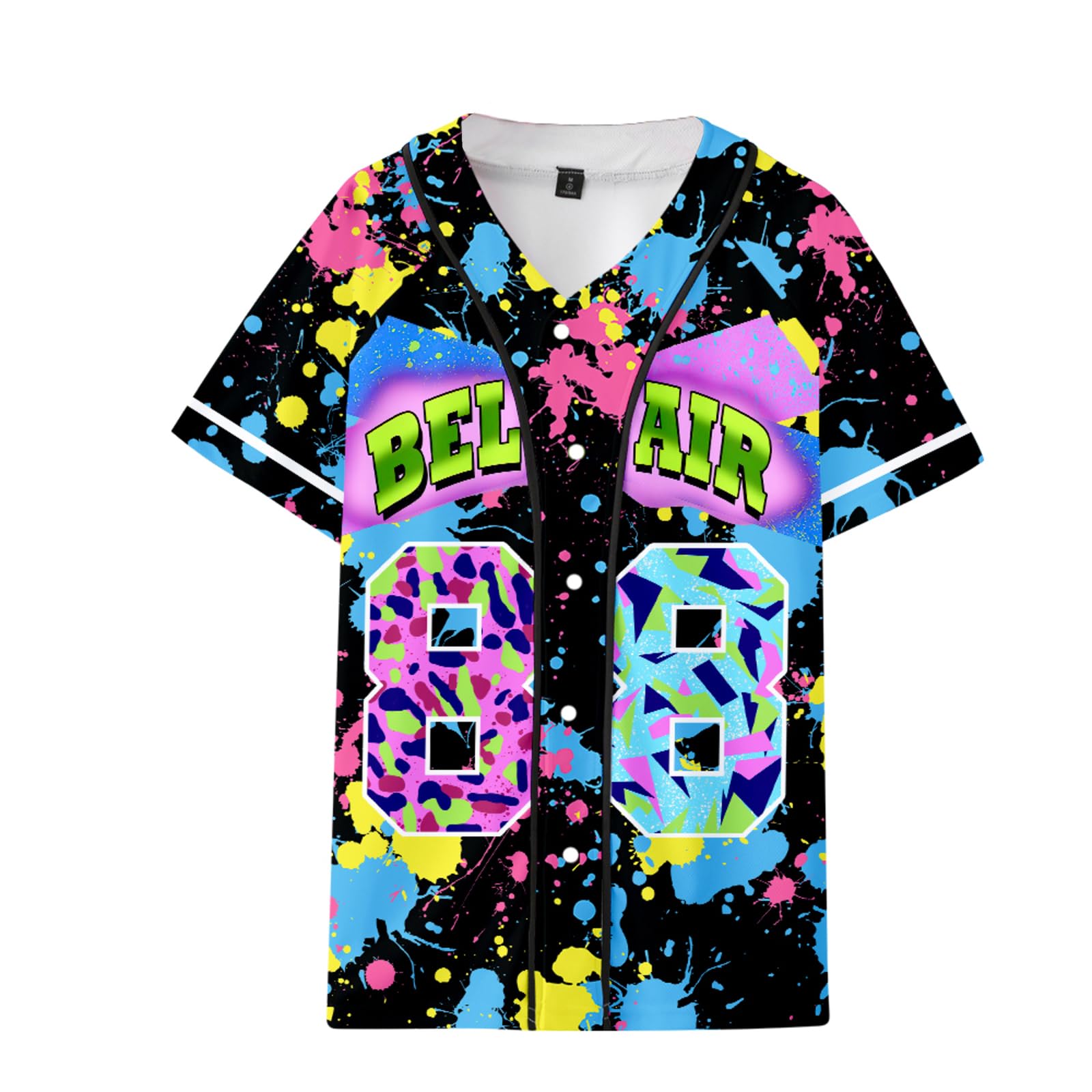 90s Outfit for Men Bel Air 88 Baseball Jersey for Man 90s Urban Theme Party Hip Hop Fashion Blouses for Club and Pub