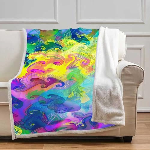 Miniatura 8 de Cobijas Calientes para Invierno - Acuarela abstracta de arte para invierno, acogedora decoración de habitación para sofá, dormitorio, tamaño