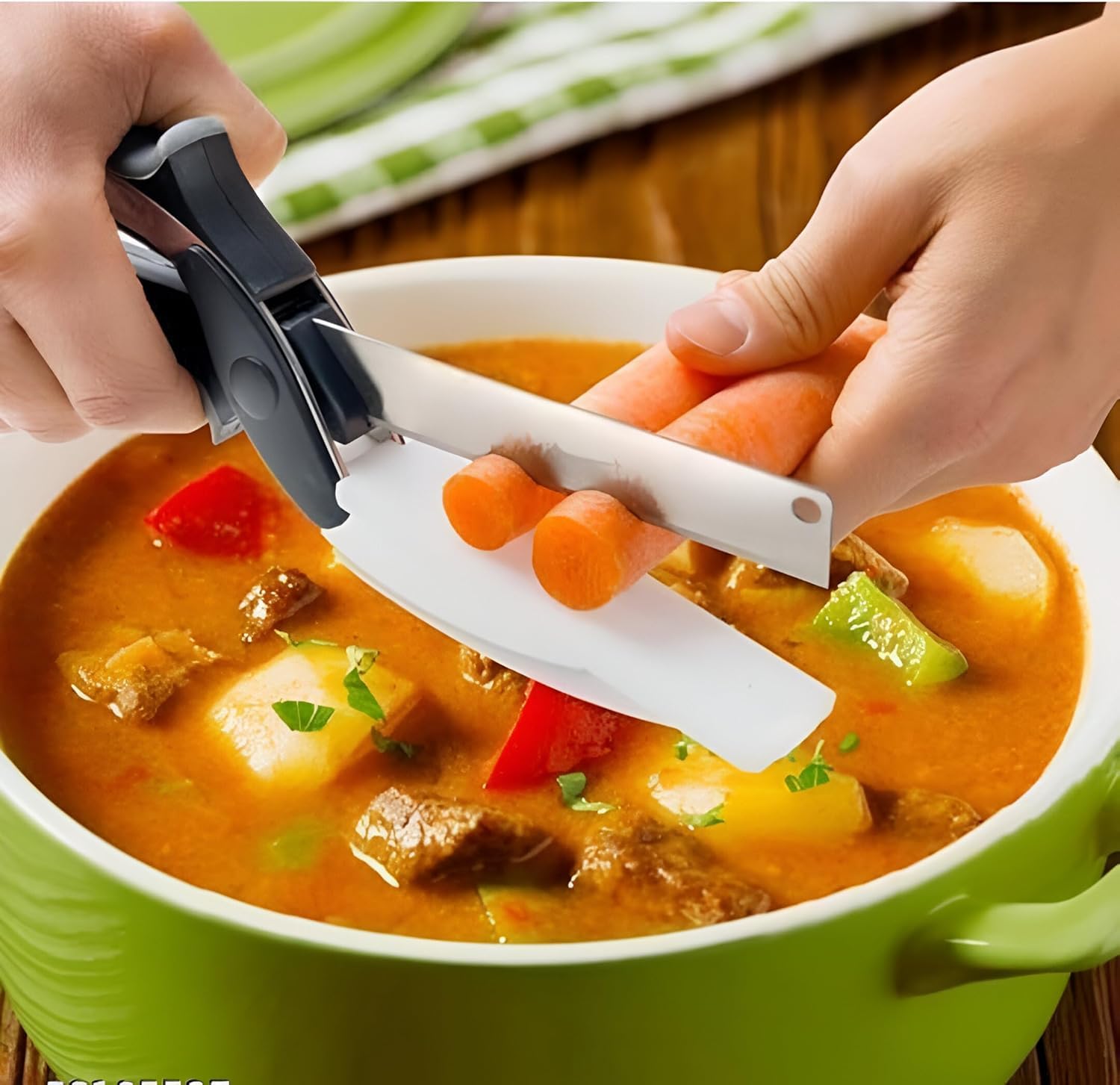 Multipurpose Smart Kitchen Cutter | 2-in-1 Stainless Steel Knife & Food Chopper with Built-in Cutting Board | Locking Hinge Vegetable Cutting Tool-image-23
