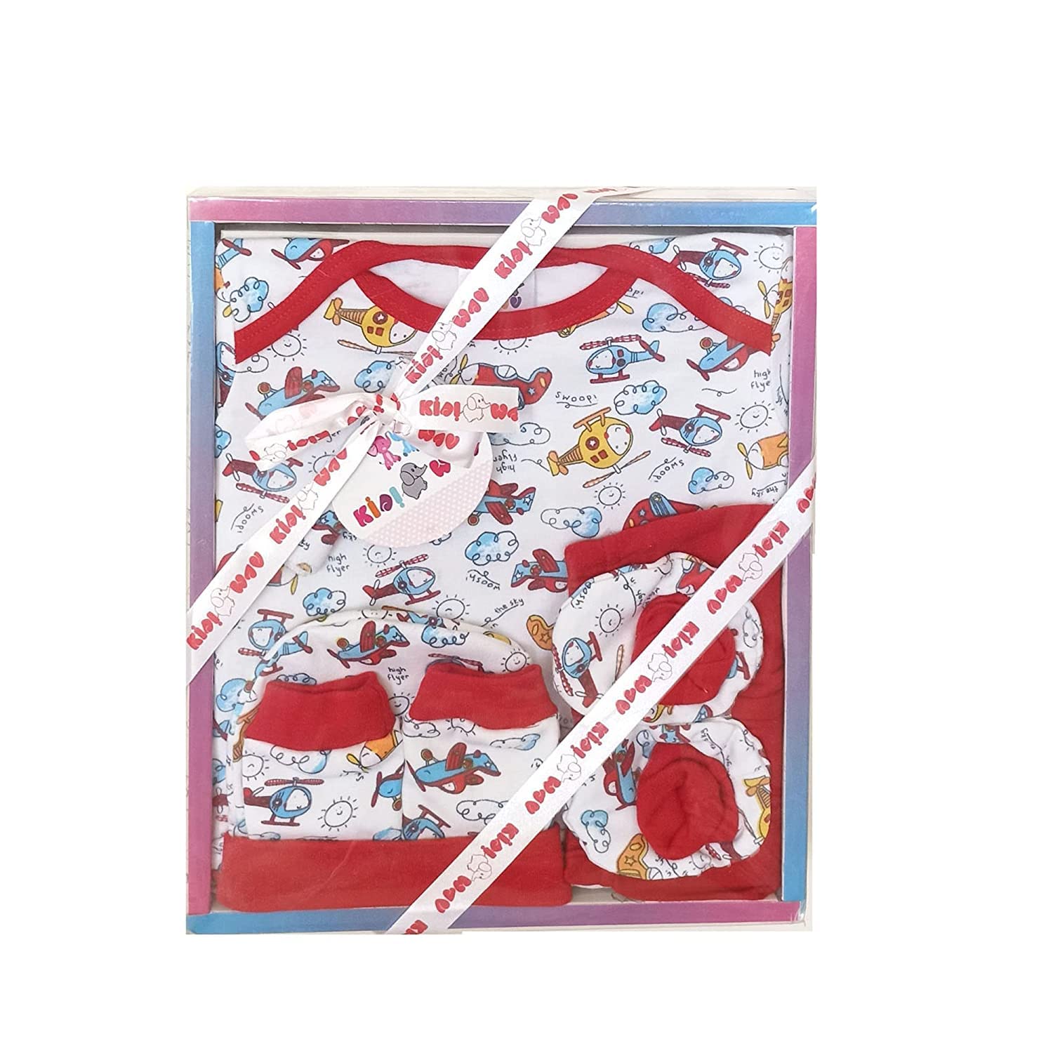 EIO® Baby Gifts Set for New Born Unisex Clothing Gift Hamper 6Pcs (RED)-image-9