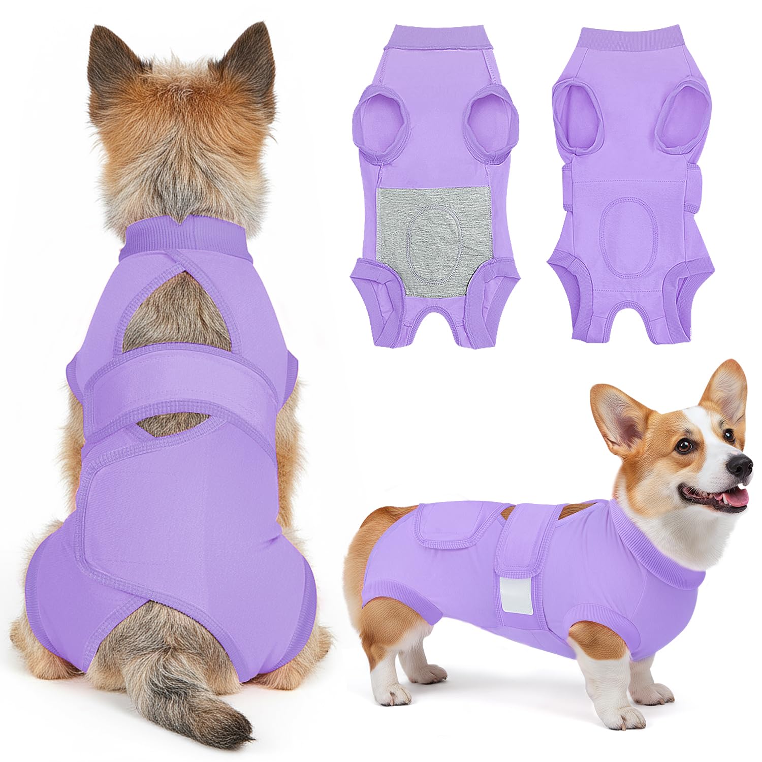 SlowTon Dog Surgery Recovery Suit - Medical Onesie with Open Back Design, Breathable Adjustable Post Surgery Bodysuit, Anti Licking and Protect Wound Cone Collar Alternative for Female & Male Dogs — image 1