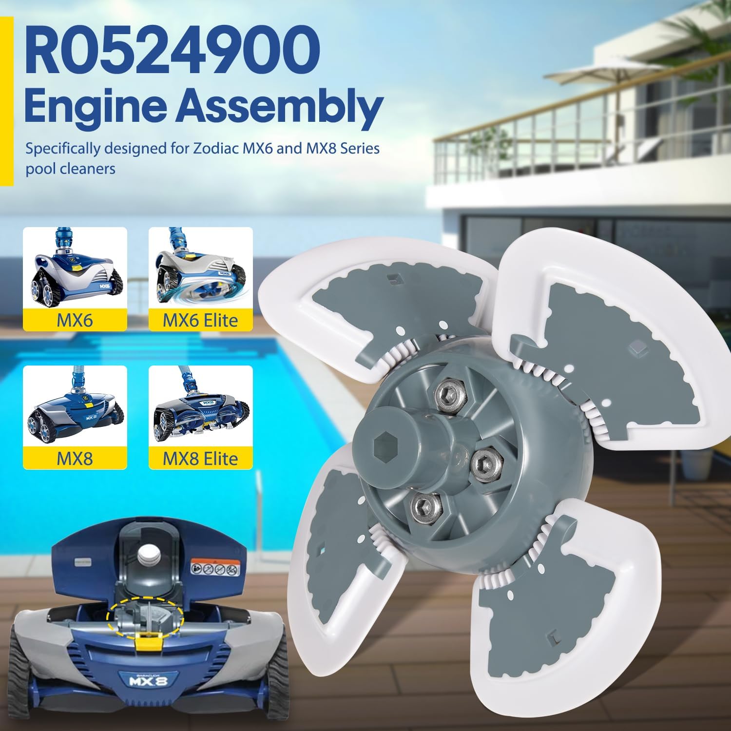 For Zodiac MX8 MX8EL Elite Suction Pool Cleaner Engine Assembly