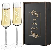 AW BRIDAL Mr Mrs Gifts Wedding Champagne Flutes, Engagement Gift for Couple