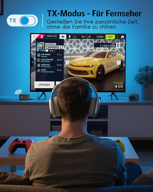 Brifit Bluetooth Adapter 5.3 Adó-Vevő 2in1 TV Hanghoz, 3.5mm Jack Aux Vezeték Nélküli Átalakító Fejhallgató Hangszóró Sztereó