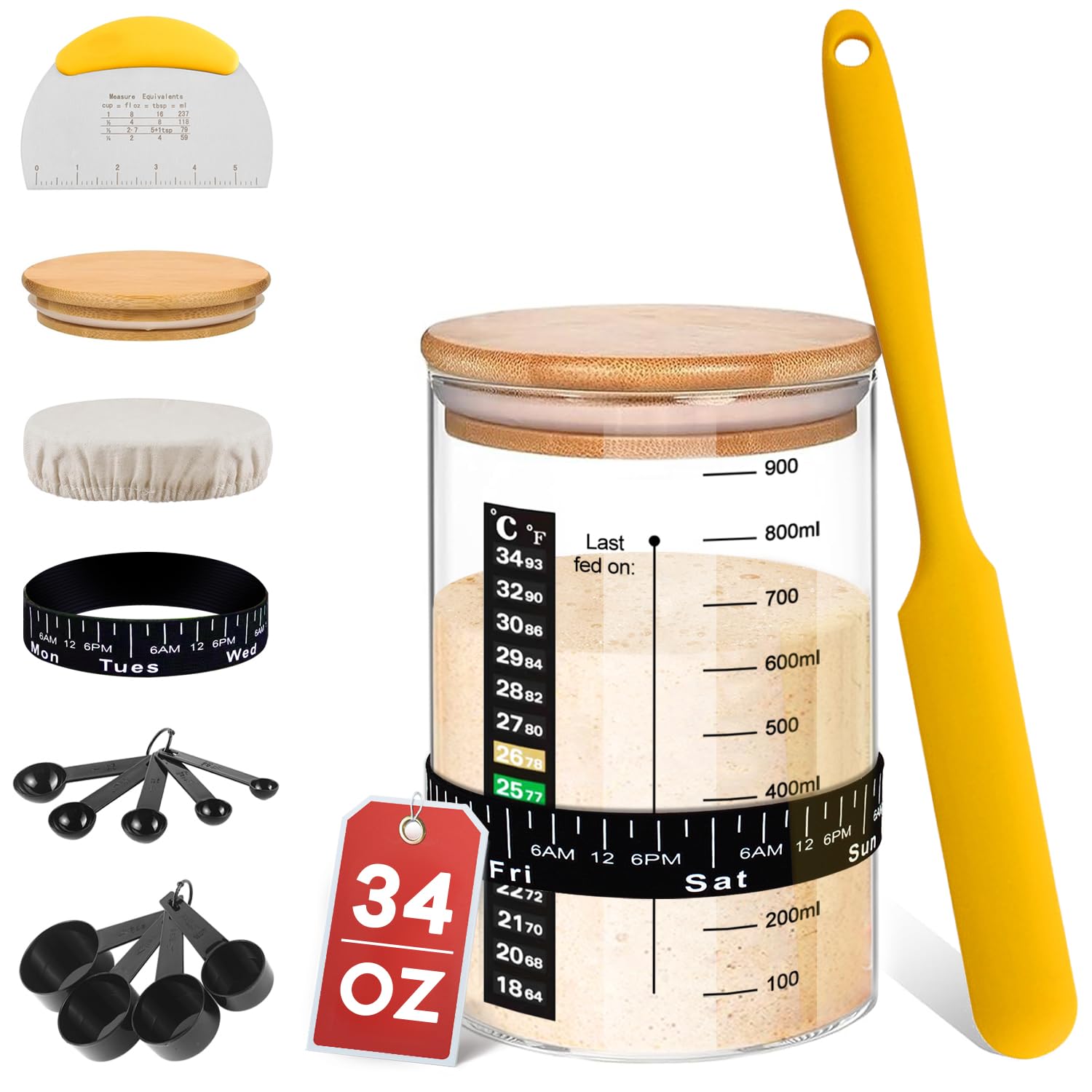 Sauerteig-Starter-Set Mit Glas, Holzschildkröte & Co. – Alles Für Gelungenes Sauerteigbrot