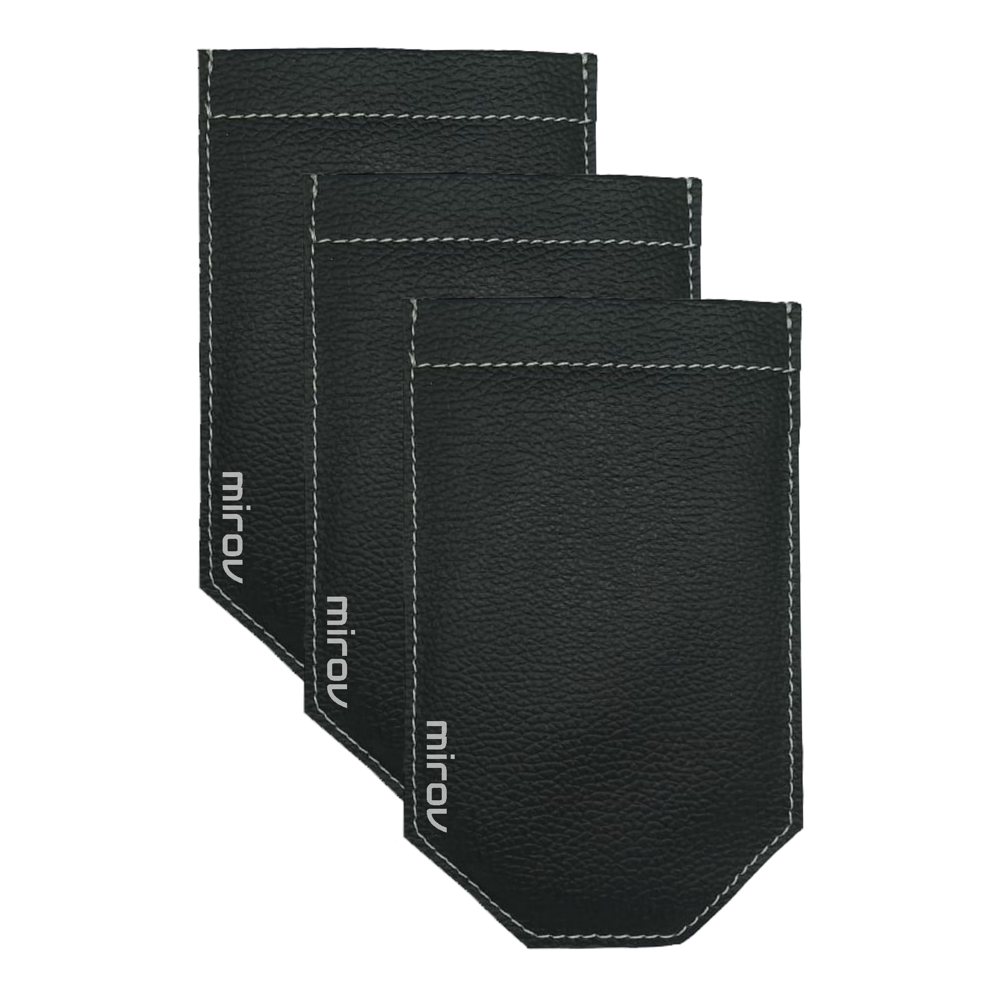 mirov Pocket Square Holder, Combo Pack of 3 | Ultra Slim, Stylish and Compact Pocket Square Organizer for Men's Suit and Formal Attire | Black-Black-Black-picture-49